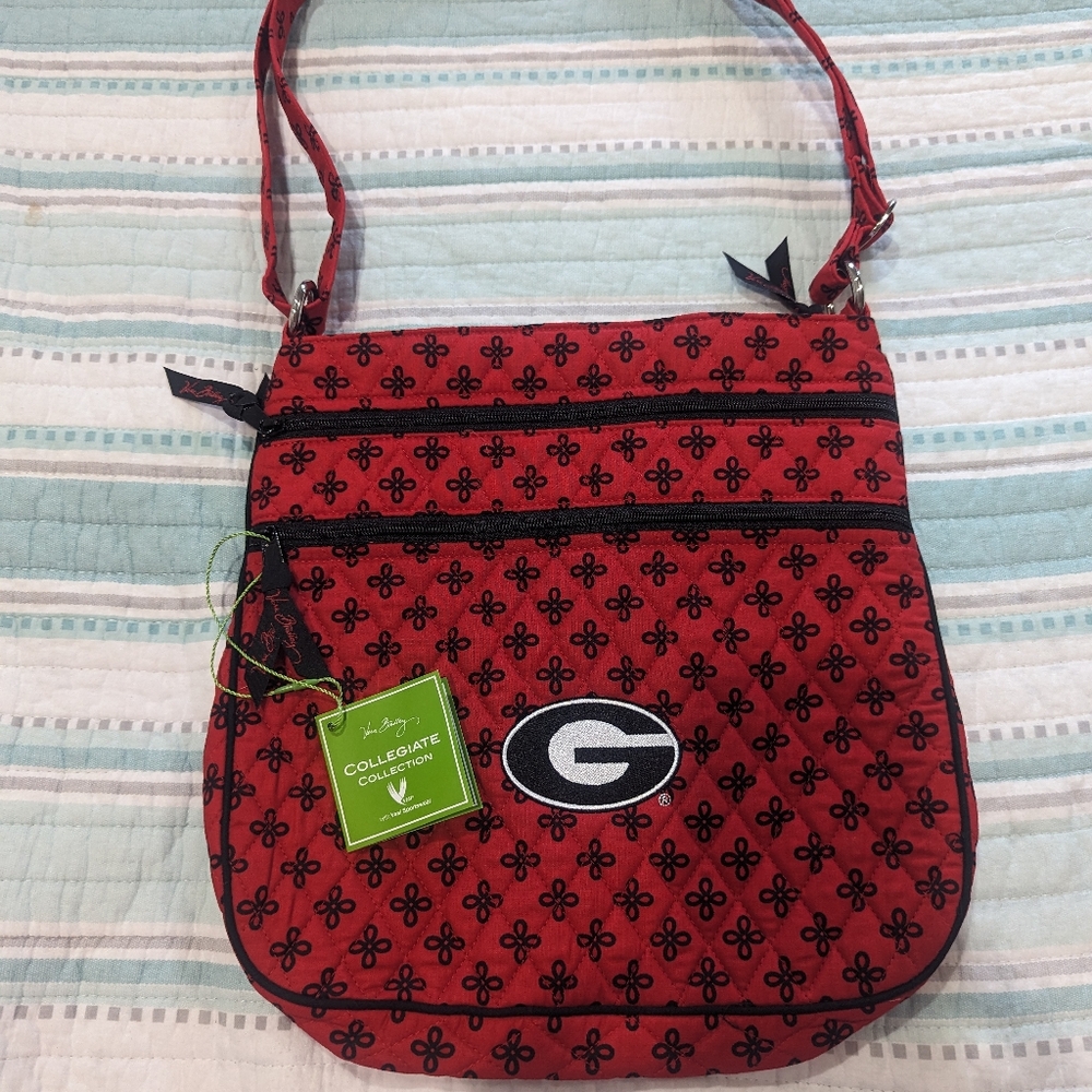 Vera Bradley UGA triple zip hipster NWT